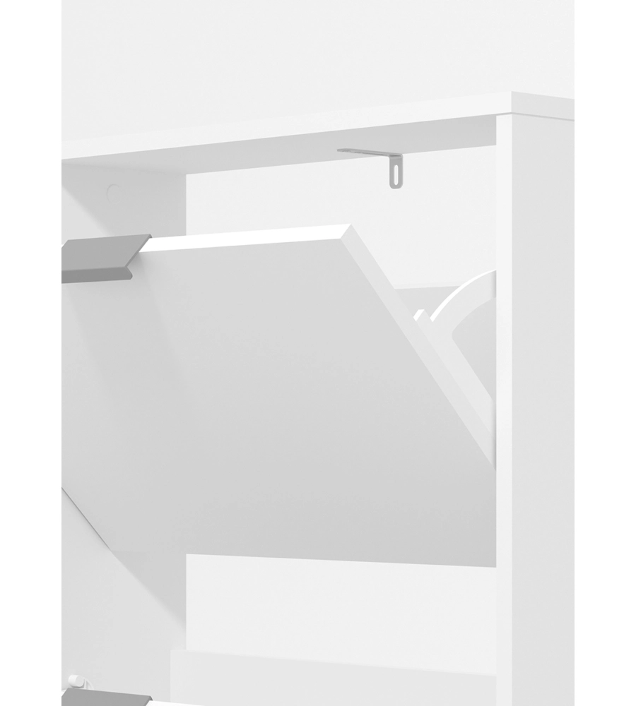 SCARPIERA BIANCA CON 3 ANTE 58X18X119 CM